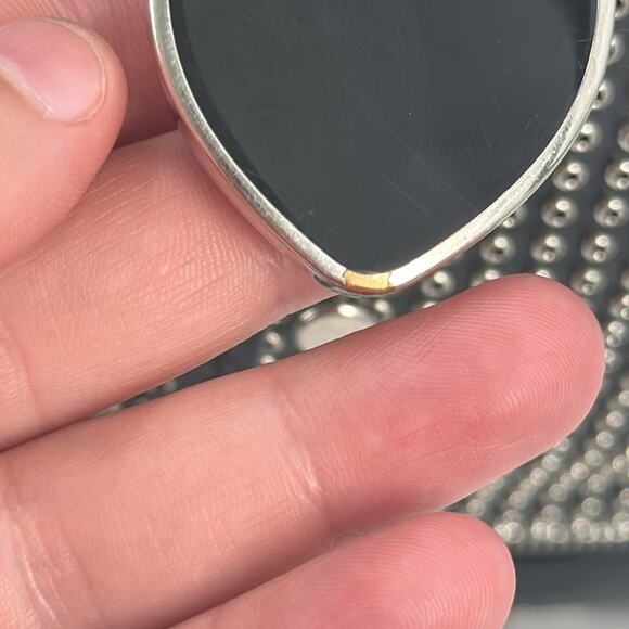 Alexander McQueen black calfskin leather grommet backpack - Picture 2 of 16